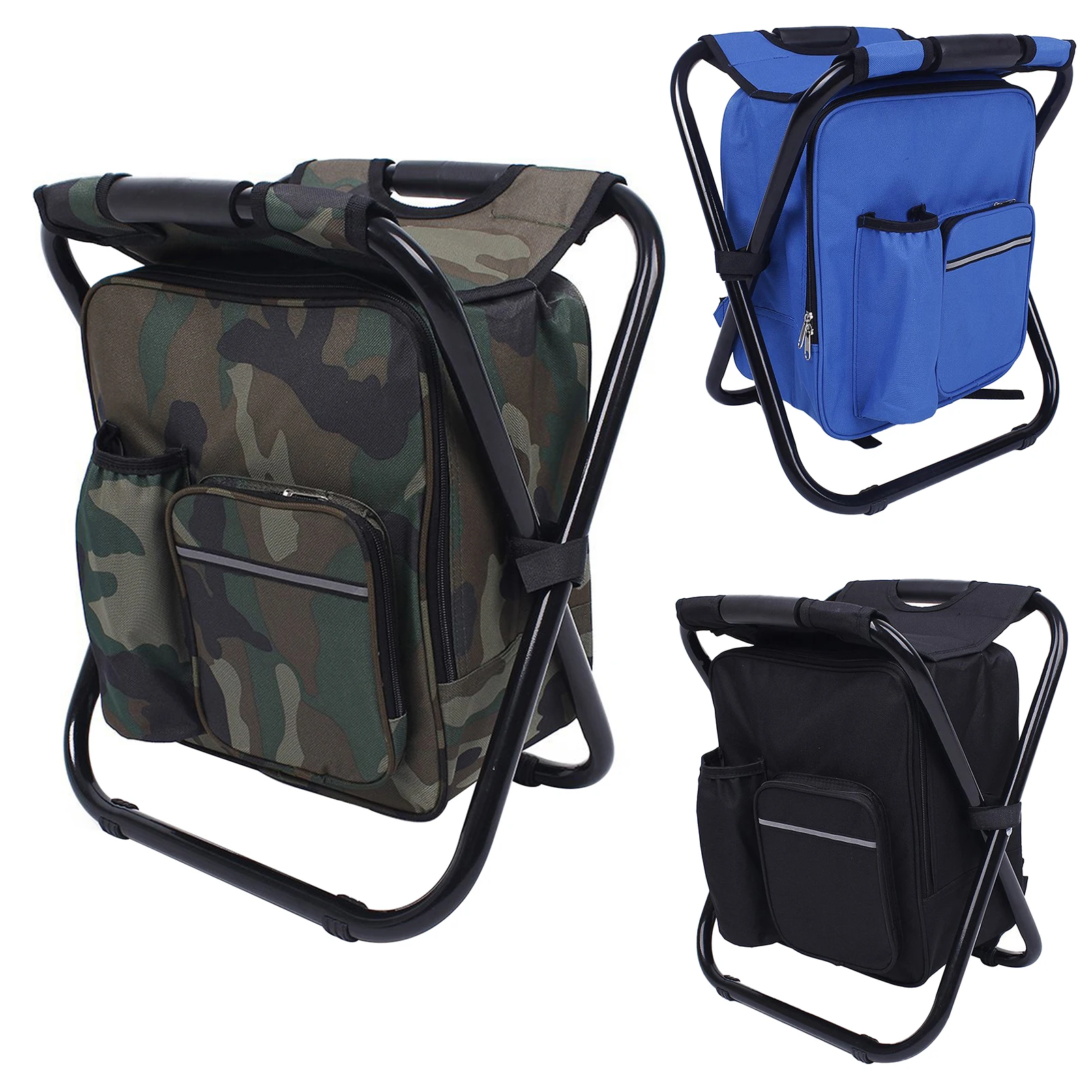 Fishing Chair Folding Stool Portable Backpack Cooler Insulated Picnic Bag Seat