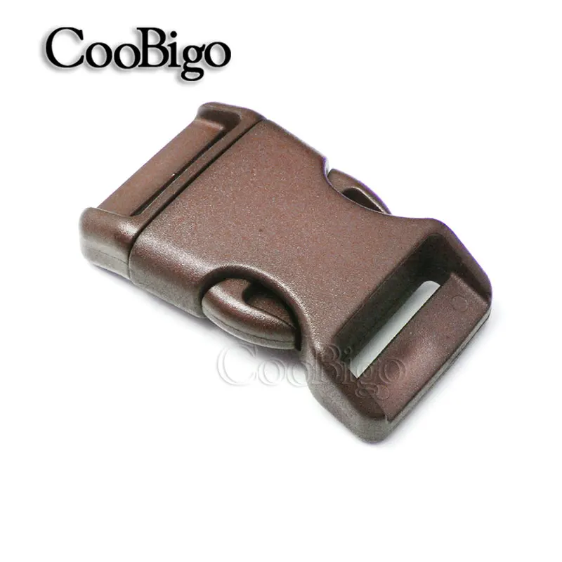 Brown 100 шт. в упаковке 3/4 ''пластиковые цветные Контурные боковые пряжки, лямки, Размер 20 мм, Паракорд для браслетов и сумок, запчасти, 13 цветов на выбор - Цвет: Brown