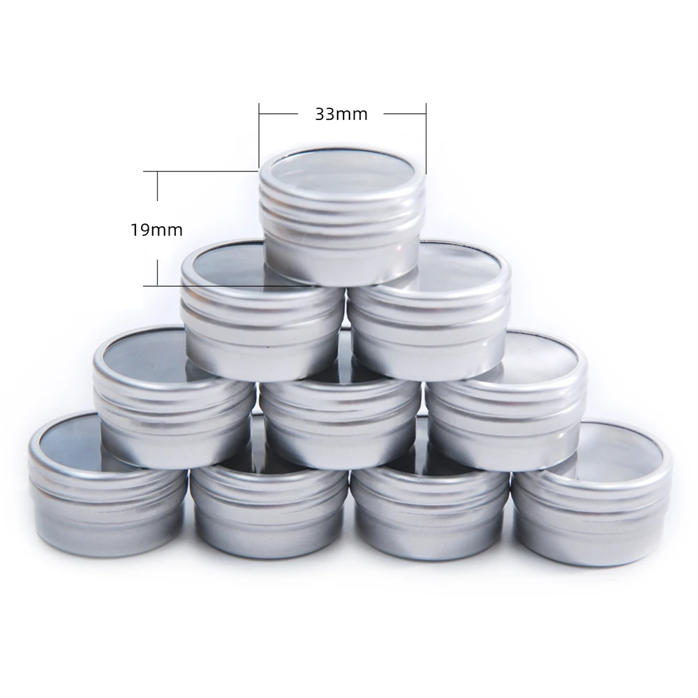 10 Empty, Champagne/Silver/Black, 4 Gram aluminum Pot Jars, Cosmetic Containers, with Lids. (10ml - 10pk)