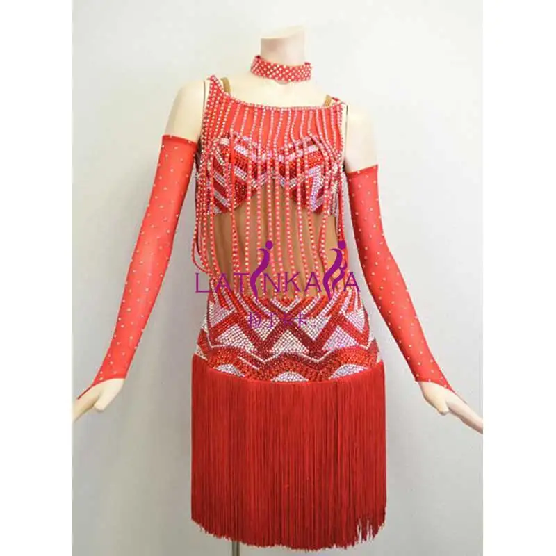 

KAKA-NL15123,Women Dance Wear,Pear Beading Latin Dress,Salsa Dress Tango Samba Rumba Chacha Dress,women dance dress
