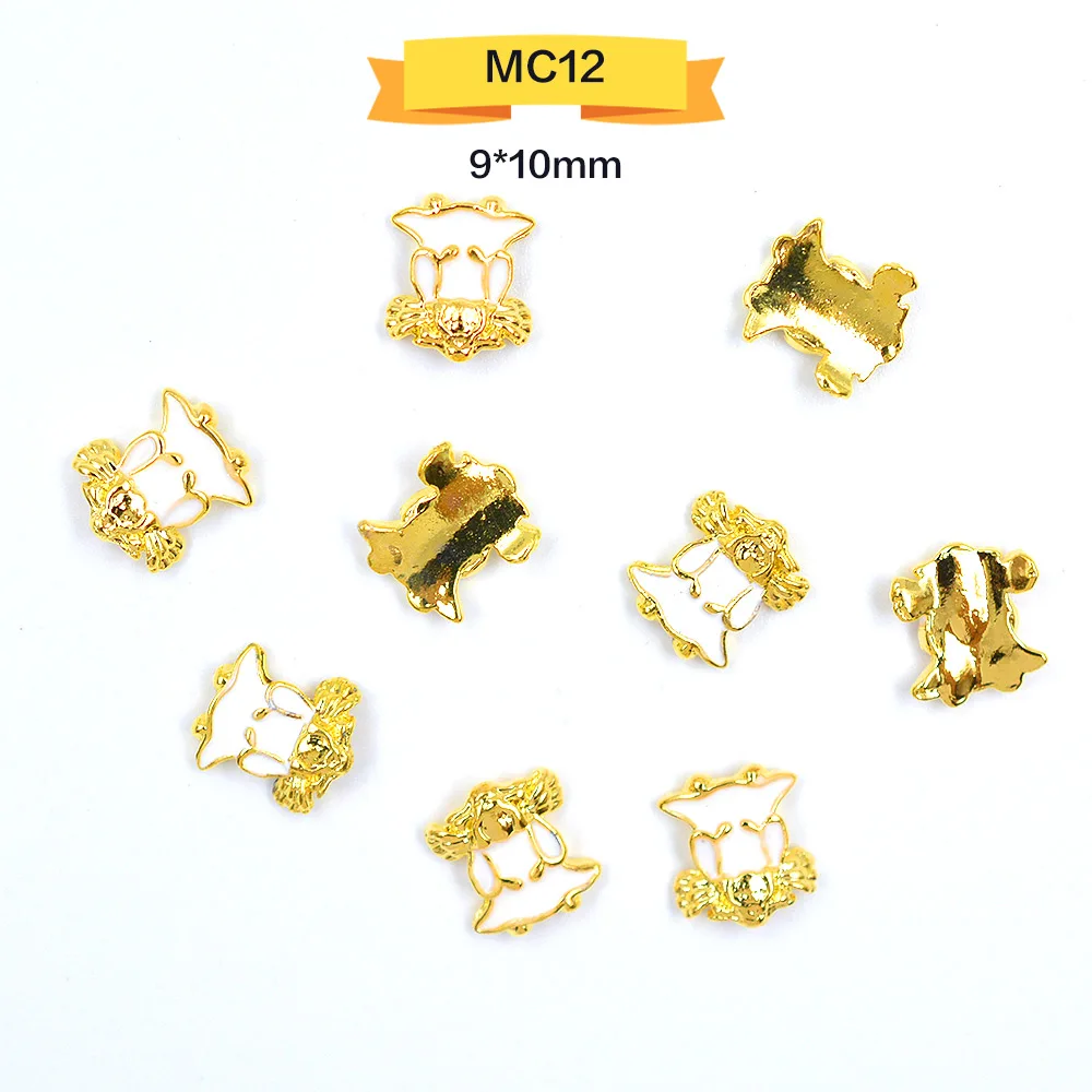 30 шт./упак. DIY, иных металлических красивой праздничной оленей 3D сплав Chirstmas Блестящий горный хрусталь украшения для ногтей - Цвет: MC12