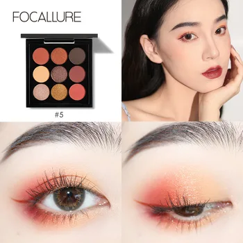 

FOCALLURE 9 Color Glitter Eyeshadow Palette Waterproof Lasting Shimmer Metallic Easy To Makeup Professional Shimmer Eye shadow