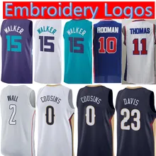 Новинка 15 кемба Уокер Джерси мужские 2 Джон Волл 0 Демаркус Cousins 23 Энтони Дэвиса баскетбольные майки Ретро сетка 10 Деннис Родман