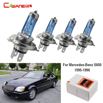 

Cawaner 4 Pieces H4 100W Halogen Bulb Hi/Lo 4300K Warm White Car Light Headlight For Mercedes-Benz S600 Coupe 6.0L 1995-1996