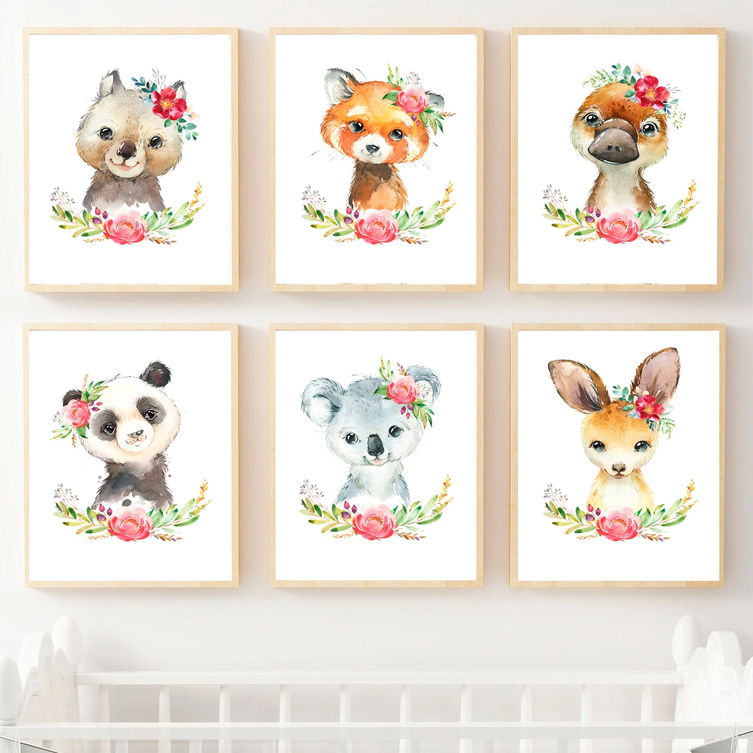 かわいいアライグマパンダコアラアヒル壁アートキャンバス絵画北欧キャンバスポスターやプリント壁写真女の赤ちゃんルーム装飾 Painting Calligraphy Aliexpress