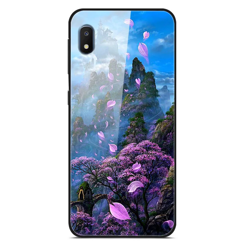 Чехол для samsung A10e чехол с милым рисунком, стекло, твердая задняя крышка для samsung Galaxy A10E A 10 E чехол SM-A102U TPU бампер A 10e
