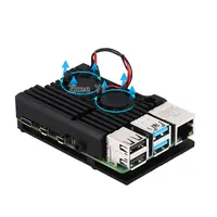 Aluminiowa obudowa zbroja ze stopu z radiator chłodzący podwójny wentylator dla Raspberry Pi 4 Model B 5