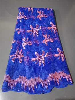 

2020 African Lace Fabric Milk Shreds Embroidered Nigerian Laces Fabric Bridal High Quality French Tulle Lace Fabric For Wedding