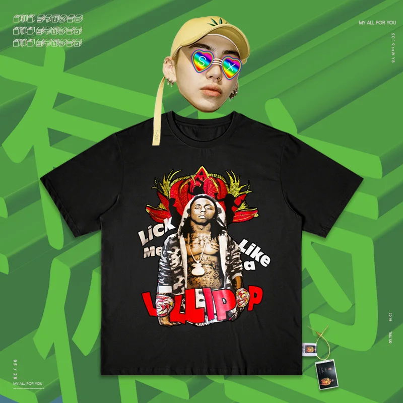 Ins красивая одежда, Салют хип-хоп рэп певец Lllipp Evil Do High Street Rock Music Lover, темная система, футболка с коротким рукавом для мужчин