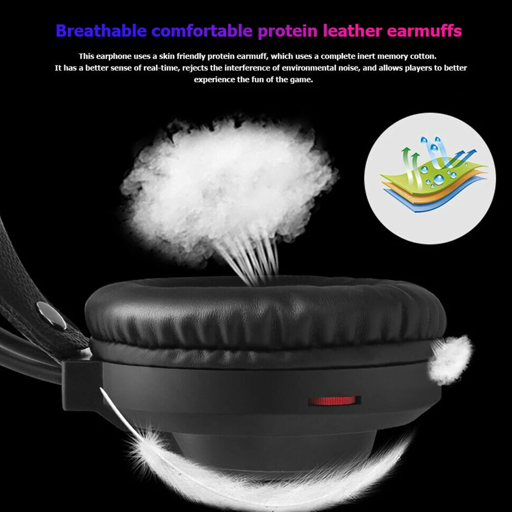 USB Wired Gaming Headphones 7 1 Sound Noise Reduction Earpiece Hanging Ear Gaming Ear phones With Microphone Creative Gift 2020