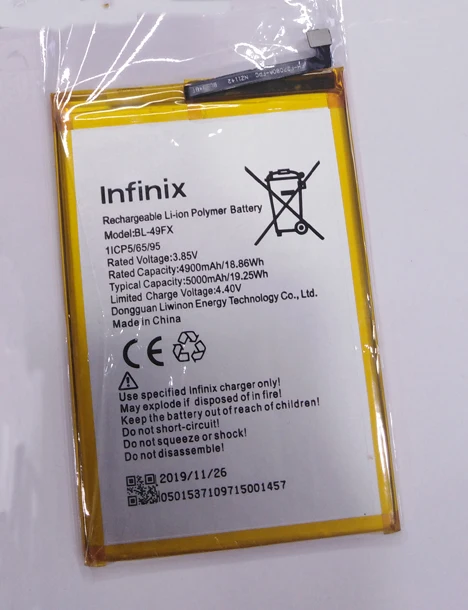 Аккумулятор 4900mAh 3,85 V для мобильного телефона Infinix BL-49FX, сменные детали