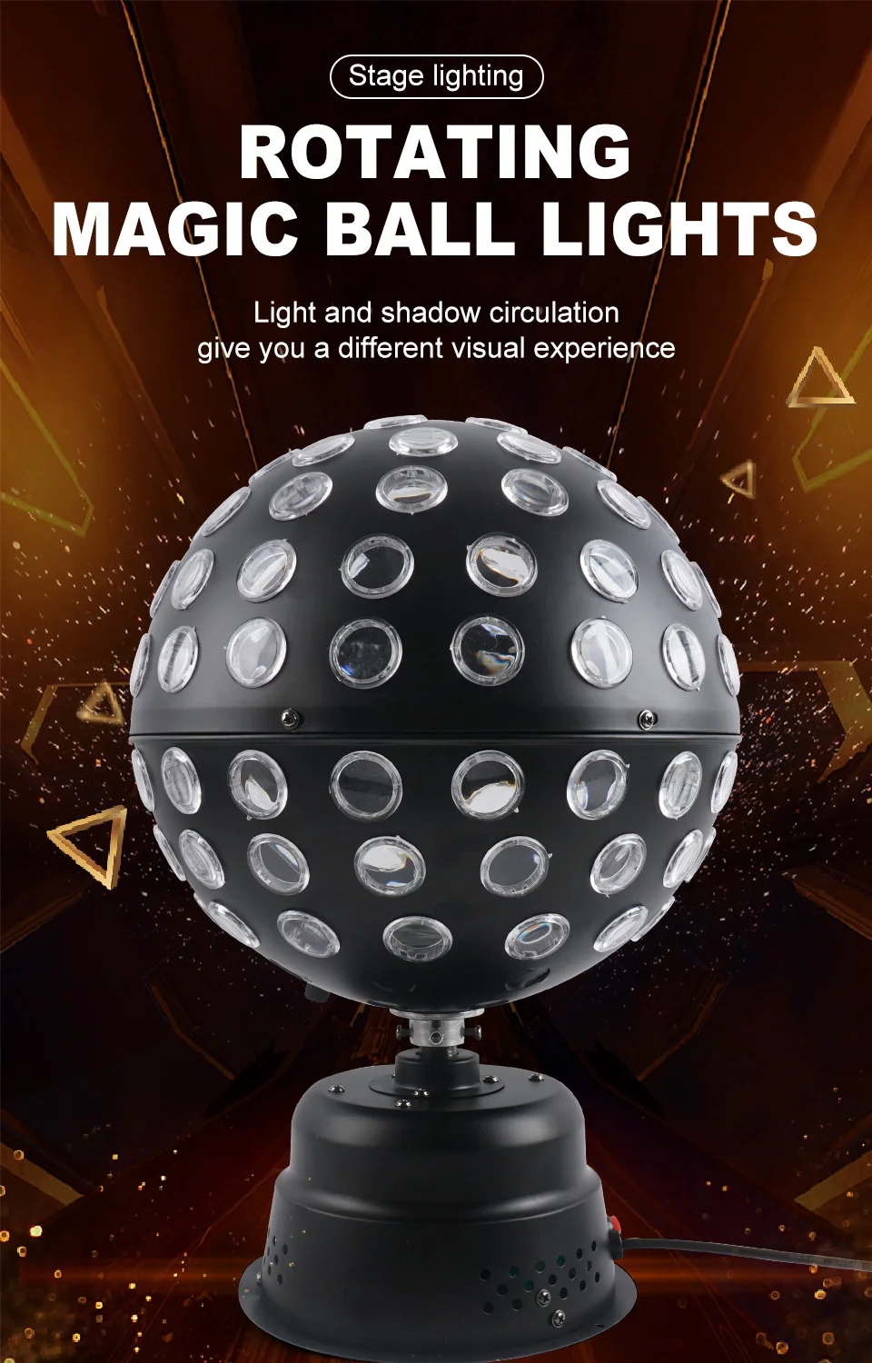 9 Color Rotating Magic Ball Light DMX512 Stage Light DJ Laser Light Sound Contro