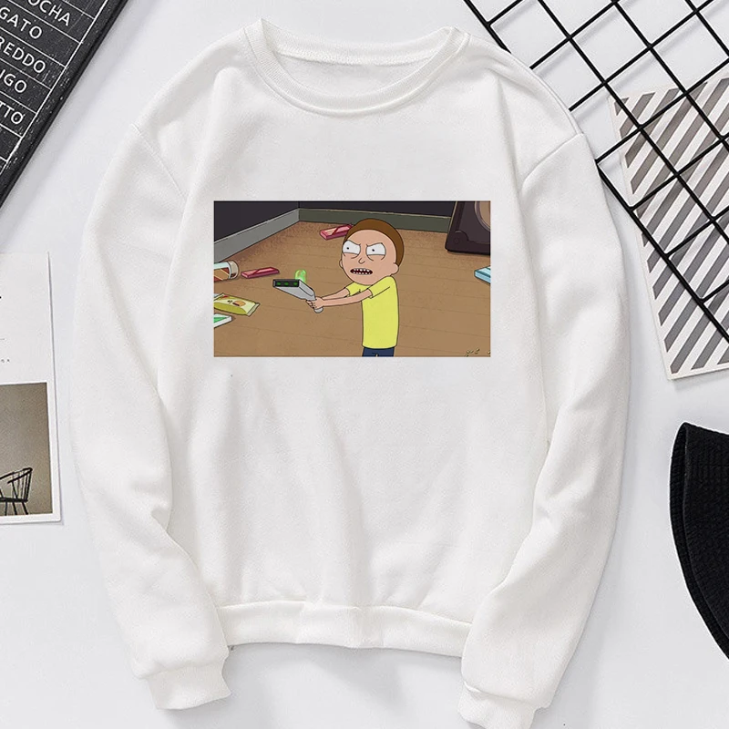 Новинка, Модный свитшот, Camiseta Mujer, принт Рик и Морти, игривый, Harajuku, уличная одежда, спортивный костюм, индивидуальные повседневные толстовки с капюшоном