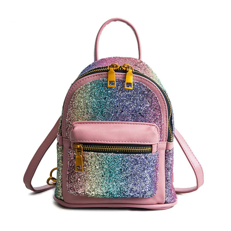 

2019 Cute Mini Backpacks for Girls Leather Purse Bagpack Colorful Sequins Designer Backpack Women High Quality Mochila Feminina