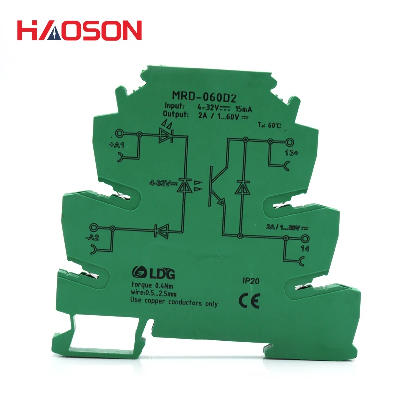 1 шт. MRD-060D2 твердотельный релейный модуль 2A DC контролируемый 24 в ультра-тонкий порт реле, вход 2A: 5 в 12 В 24 В DC AC SSR, ternimal-блок