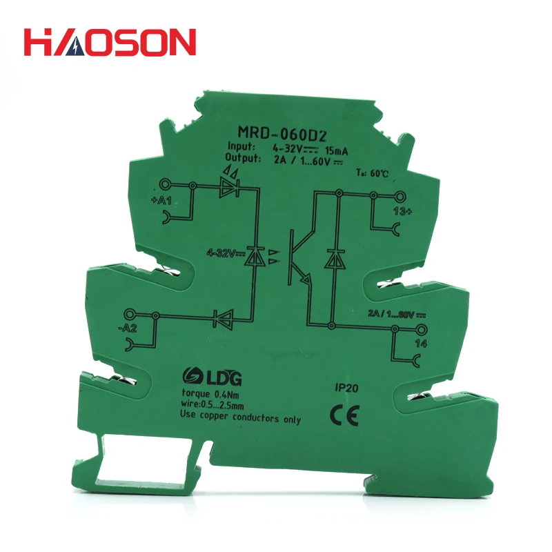 

1pc MRD-060D2 Solid State Relay Module 2A DC Controlled 24V Ultra-thin Port relay ,Input 2A: 5V 12V 24V DC AC SSR,ternimal block
