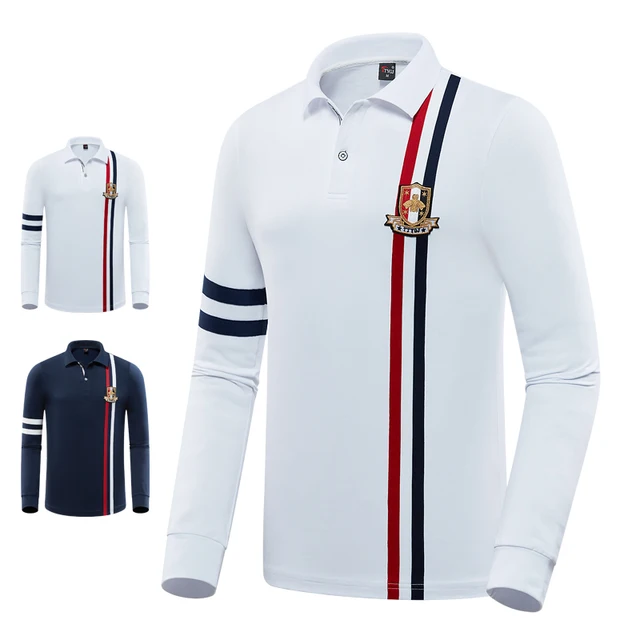 US $25.76 Autumn Mens T-shirt Long-sleeved Golf Apparel Clothes 2019 Shirt Outdoor Sports Tops Stripes Team U