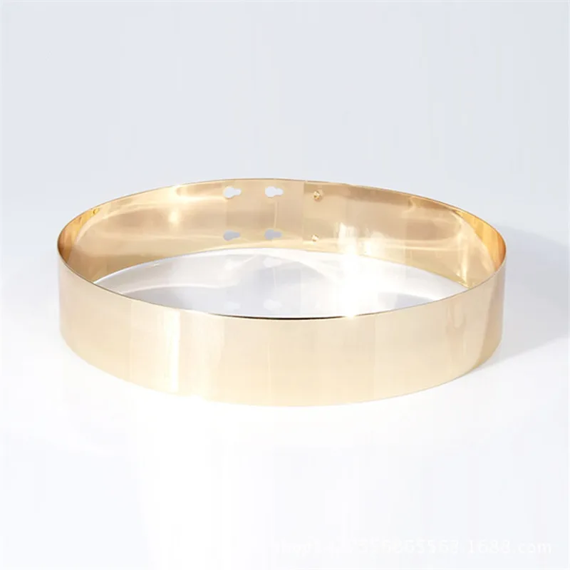 Женский зеркальный ремень металлический пояс золотистого цвета в европейском