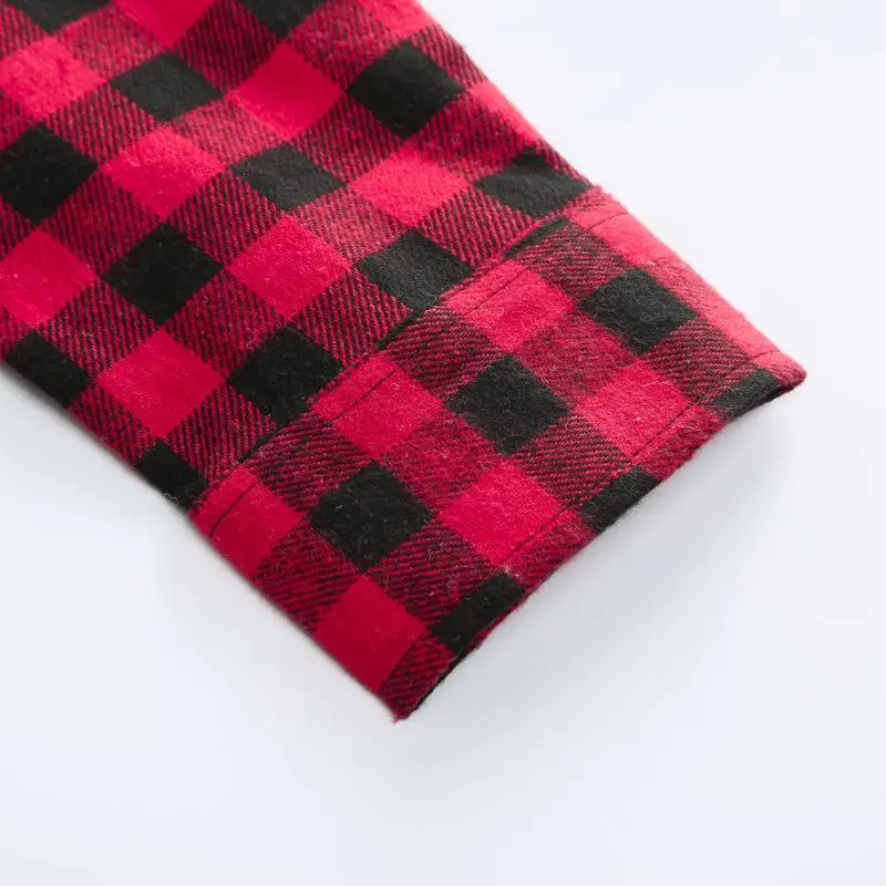 Plaid Shirt for Men Social Lattice Men Shirt Long sleeve Grid Casual dress Blouse Men Red Black