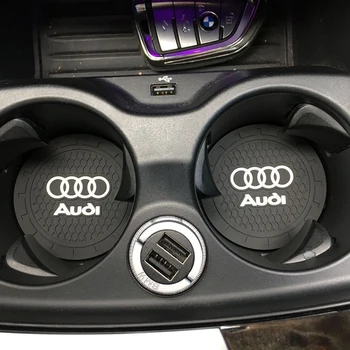 

2pc Car Accessories 7cm Silicone Car non-slip coaster Mat Case Water coaster pad For Audi a3 a4 a5 a6 a7 a8 Q3 Q4 Q5 Q6 Q7 b8 b6