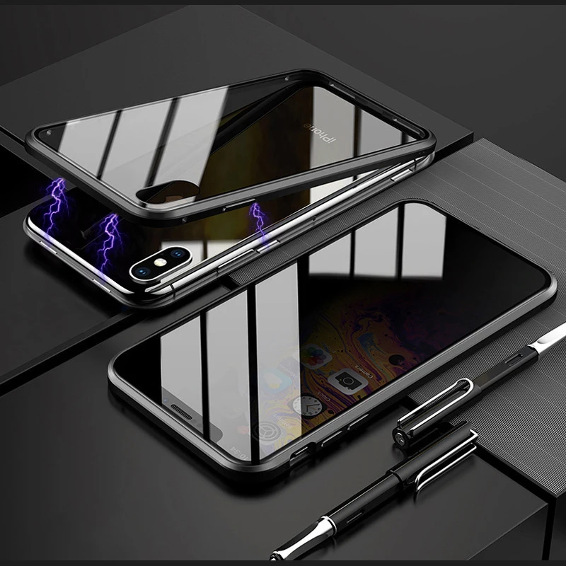 

Privacy Screen Protector Magnetic Case for Iphone 11 Pro Xs Max X Xr Anti Peep Glass Case for Iphone 7 8 6 6S Plus Se 2020 Cases