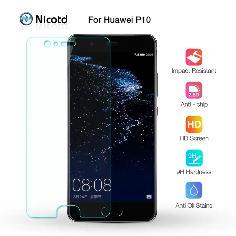 Защитная пленка Nicotd экрана из закаленного стекла 2 5 HD для huawei P10 Оригинальная
