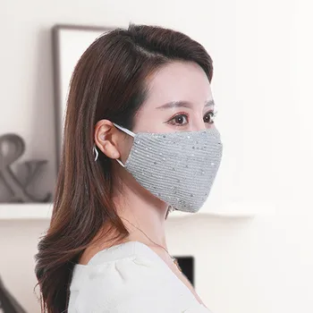

Top Quality face mask Outdoor Washable Reuse Face Mask Sequins Protection mascarilla safe Breathable dustproof Masque Respirator