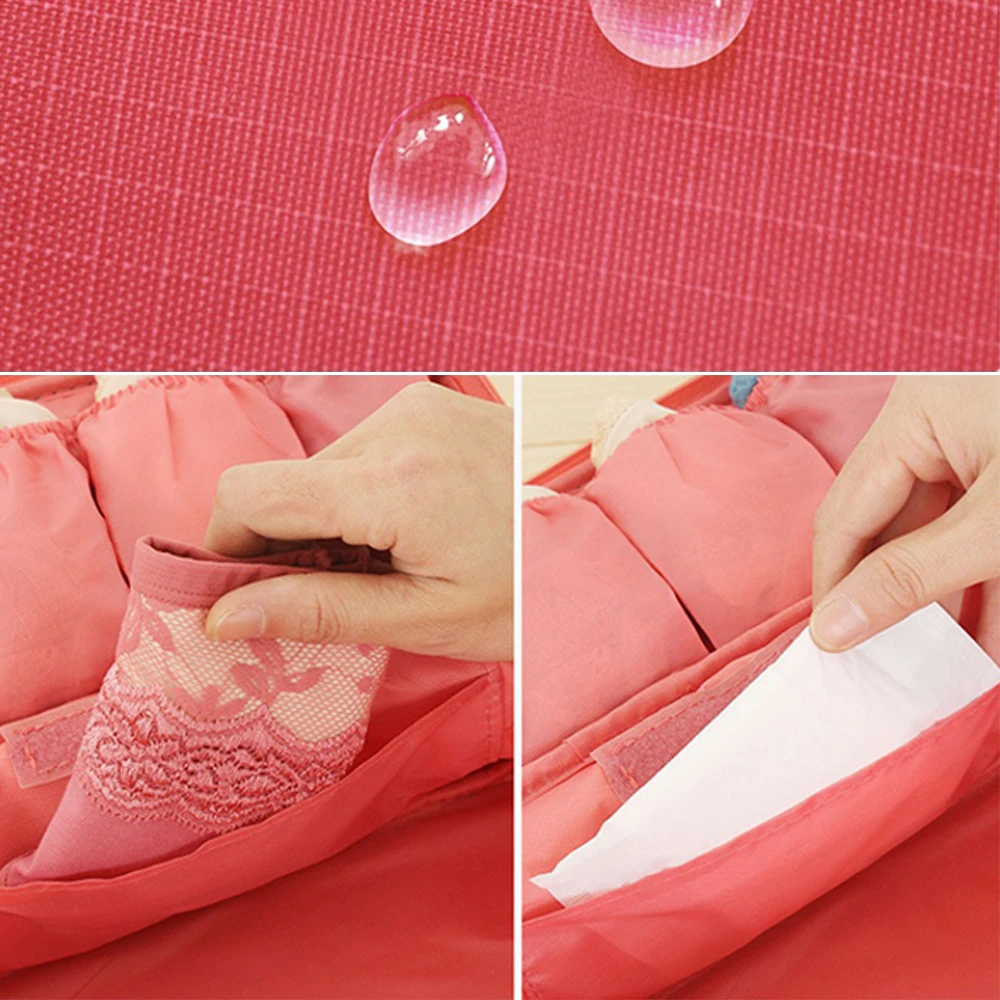 Fashion Storage Bag Women Solid Travel Underwear Clothes Bra Organizer Make Up Bag Portable 26*12*13 cm