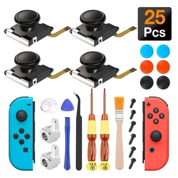 

Bevigac 25PCS 3D Analog Gamepad Thumb Stick Joystick Controller Replacement Repair Tools Kit Compatible with Nintendo Switch NS