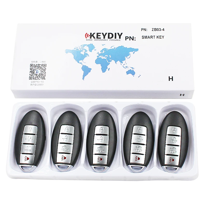 5 шт./лот KEYDIY ZB03-4 универсальный смарт-ключ для KD-X2 KD900 Автомобильный ключ Дистанционная замена подходит для более чем 2000 моделей