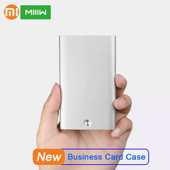 

Xiaomi MIIIW Automatic Pop Up Men Business Card Case Holder Slim Aluminum Mini Portable Card Case Credit Card ID Card Keeper