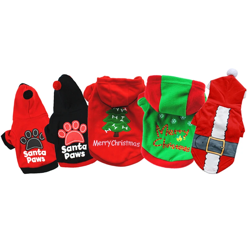 Merry Christmas Dog Clothes For Dogs Coat Jacket New Year Xmas Dog Hoodie Puppy Cat Clothing For Small Dogs Costume Pet Outfits
