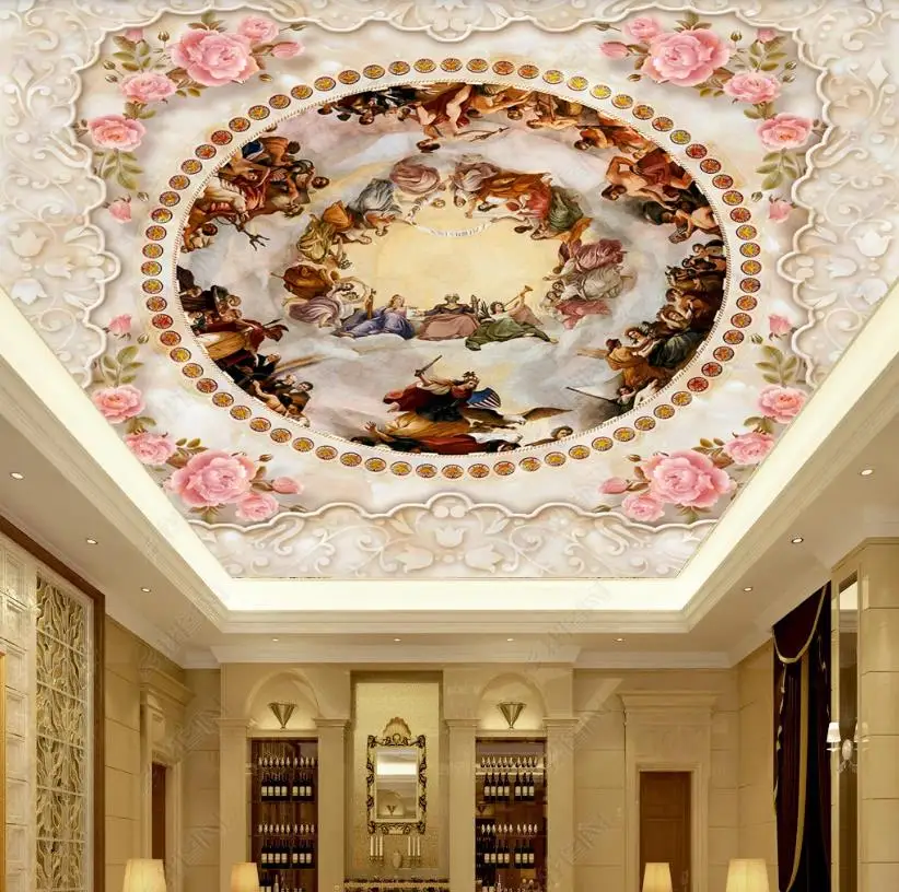 Custom Large Highend Ceiling Mural Photo Wallpaper Living Room Marble