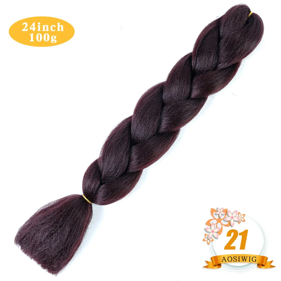 P18/613 AOSIWIG 2" Ombre Jumbo синтетические плетеные волосы крючком 100 г/упак. афро оптом розовый синий фиолетовый синтетические волосы - Цвет: P18/613