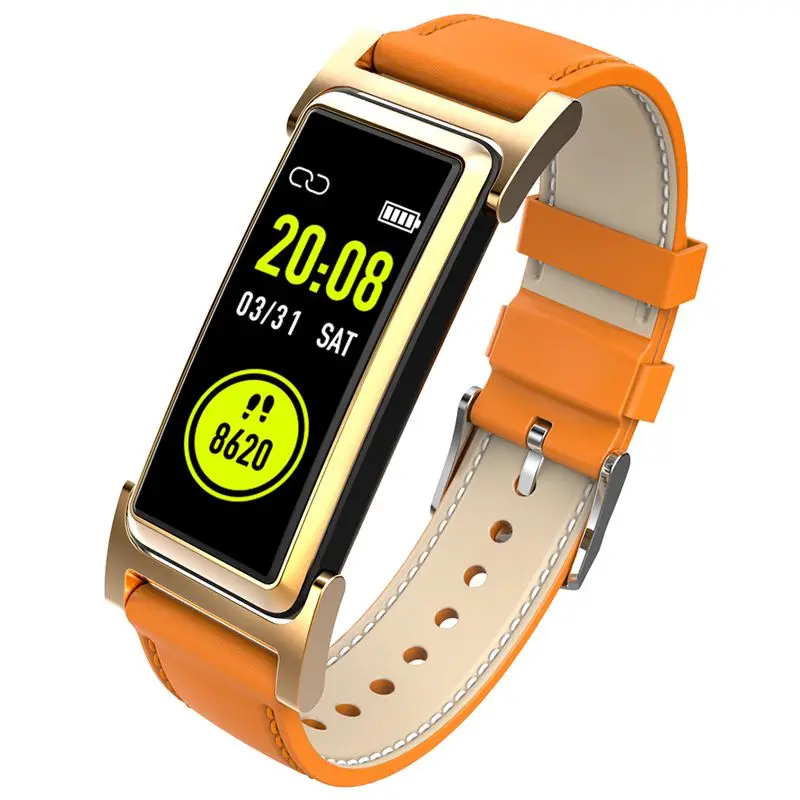 Gold FULL-Kr03 смарт-браслет цветной экран монитор сердечного ритма Ip68 водостойкий Встроенный Gps совместим с Ios Xiaomi Android - Цвет: Gold