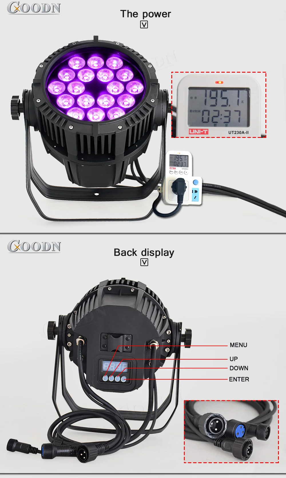 Светодиодный par настенный, с омывающим светом 18X15 Вт quad RGBWA DMX мыть IP65 Водонепроницаемый Открытый Номинальный пар для зданий церкви