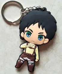 Anime Keychain Set: Eren, Levi, Armin, and Mikasa Miniature Dolls (5)
