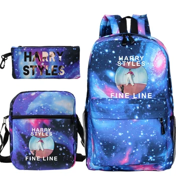 

Harry Styles Backpack Pencil Case Teenage School Bags Boys and Girls Shoulder Backpack 3pcs / Set Kids Travel Backpack