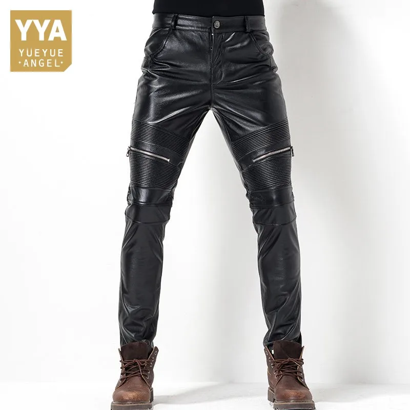 Merk Motorfiets Winddicht Mannen Lederen Broek Hoge Kwaliteit Slim Biker Koeienhuid Zwarte Broek Herfst Winter Potlood Broek Merk Motorfiets Winddicht Mannen Lederen Broek Hoge Kwaliteit Slim Biker Koeienhuid Zwarte Broek Herfst Winter Potlood Broek