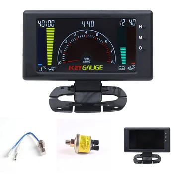 

6 In 1 Measure Universal Fit Voltage Meter Oil Pressure Digital Vehicles Auto LCD Screen Temp Water Temperature For 12V Car