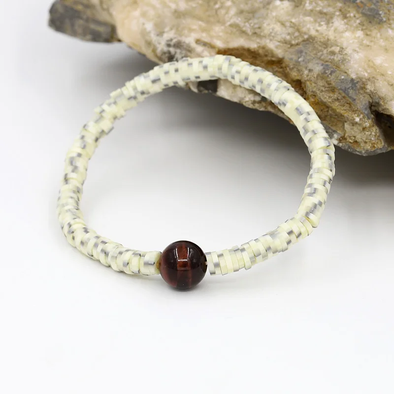 B529g VONNOR Handmade Fashion Fimo Bracelets for Women Jewelry boho Shell Stone Crystal Strand Bracelet Femme Accessories - Окраска металла: B529g