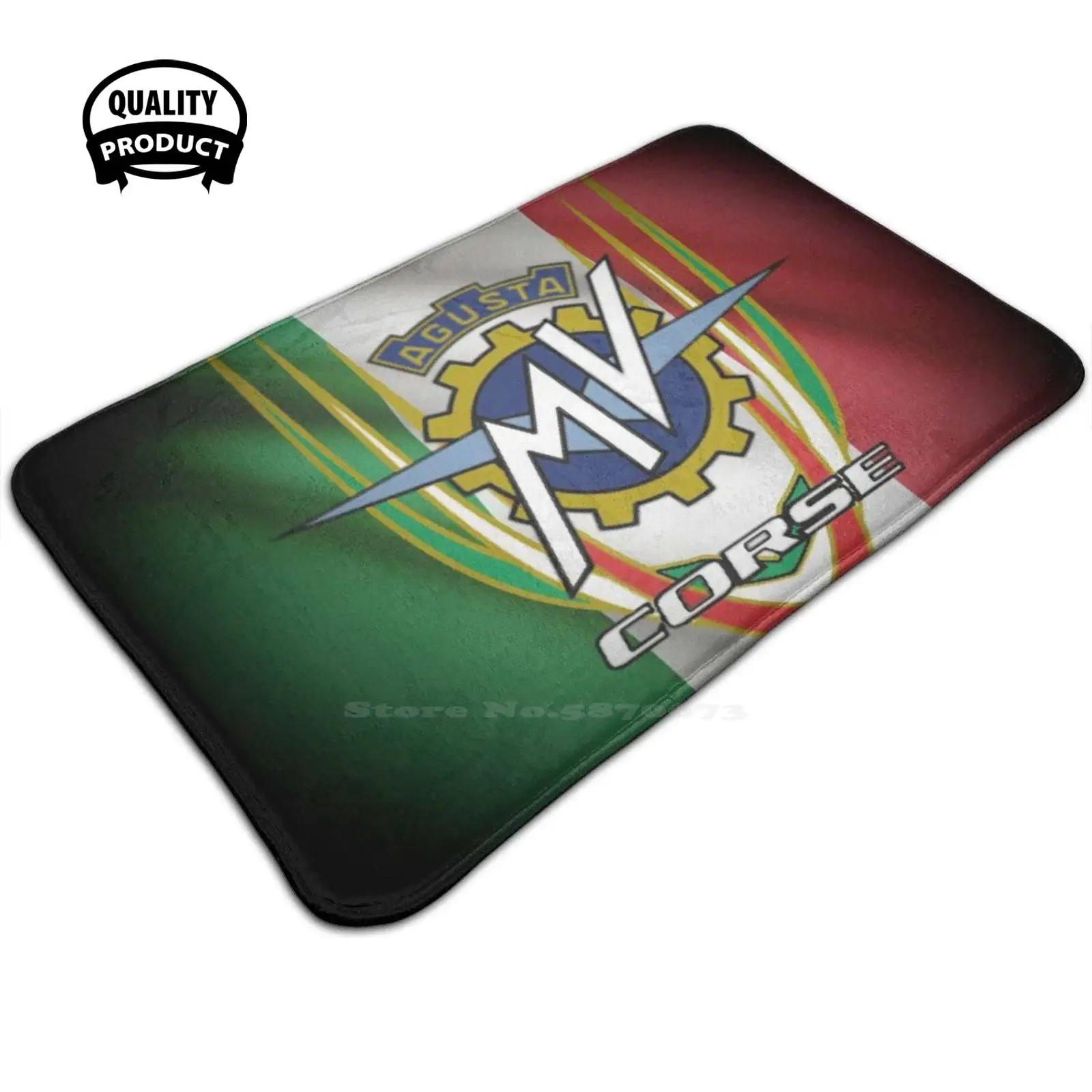 Mv Agusta Corse Bandiera Italiana 3D Morbido Tappetino Antiscivolo Tappeto Tappeto Tappetino Mv Mvagusta Italiandesign Turismo Veloce Superveloce