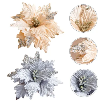 

2 Pcs Artificial Flower Flower Door Christmas Flower Simulation Flower Decorative Flower for Xmas Tree Vase Xmas Wreath