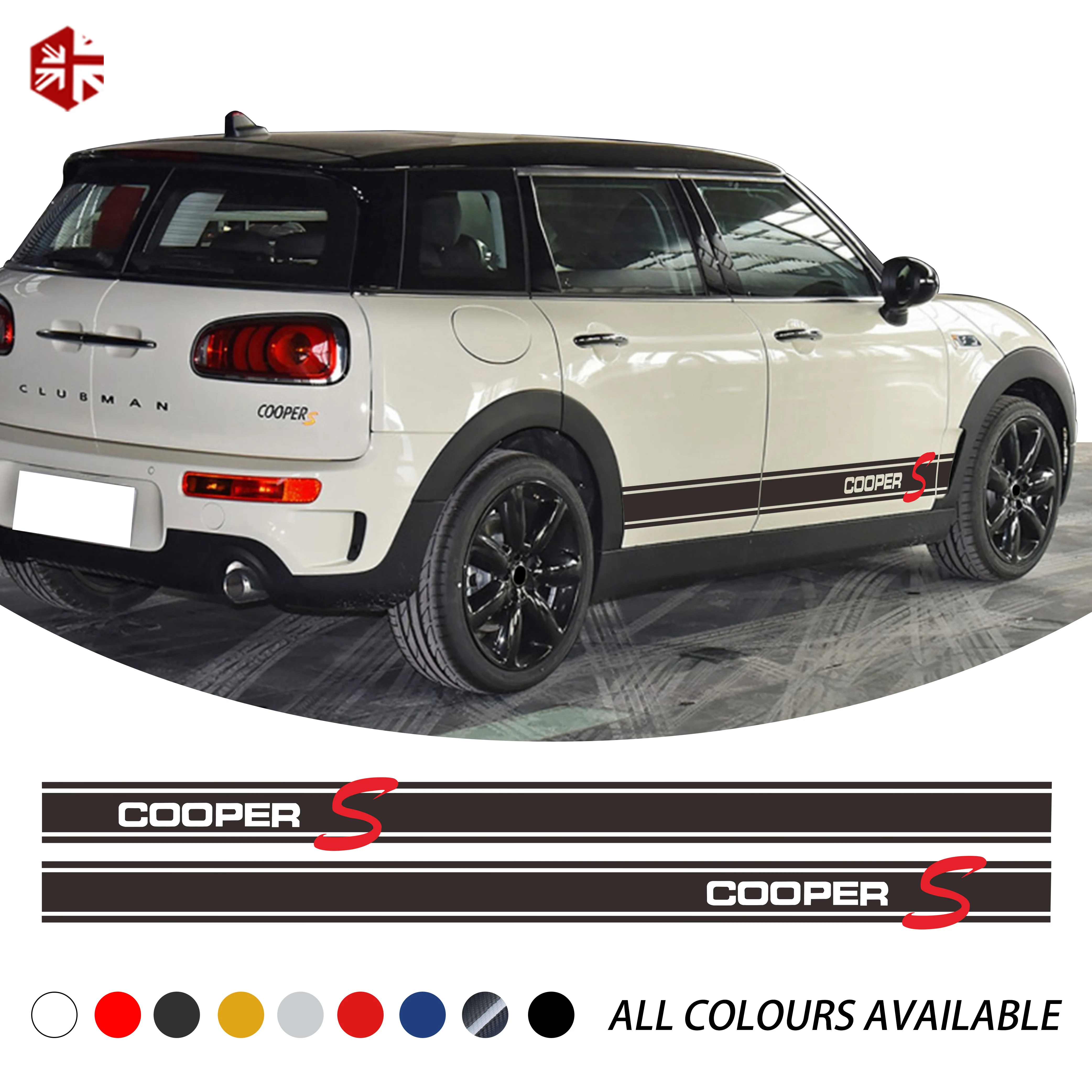 2 шт. двери боковые полосы юбка стикеры Cooper S Стайлинг графика винил кузова наклейка для MINI Cooper Clubman F54 аксессуары