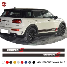 2 Pcs Door Side Stripes Skirt Sticker Cooper S Styling Graphics Vinyl Car Body Decal For MINI Cooper Clubman F54 Accessories