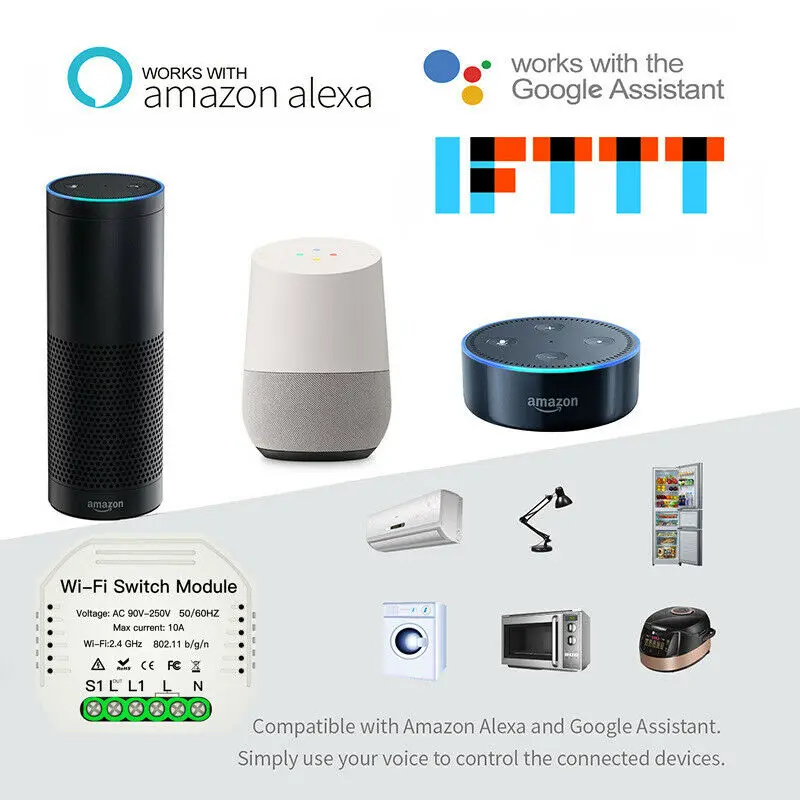 Двойной модуль управления Wi-Fi для работы с Alexa Google Home для умной жизни