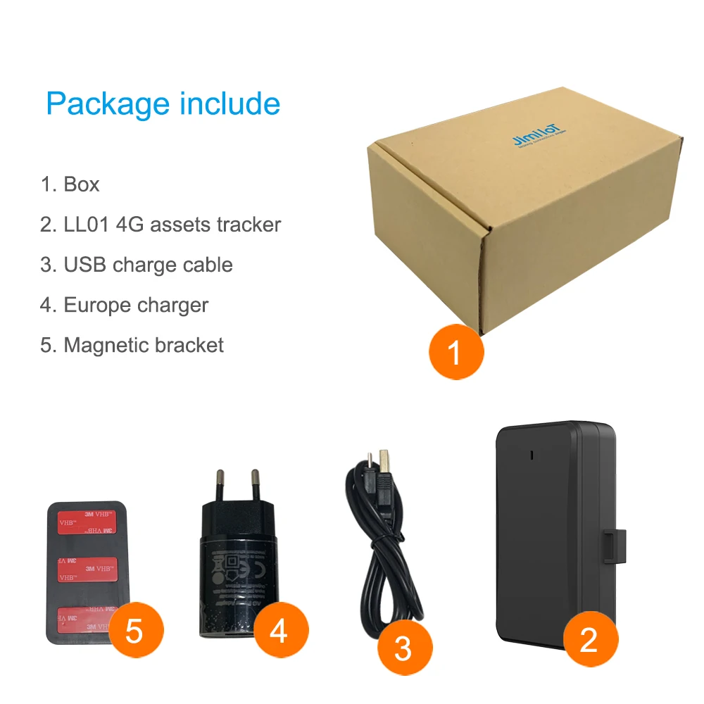 Jimi-rastreador GPS magnético LL01 4G LTE para coches, localizador de activos con batería de 10000mAh, IP65, seguimiento en tiempo Real, mapa de Google - Imagen 6