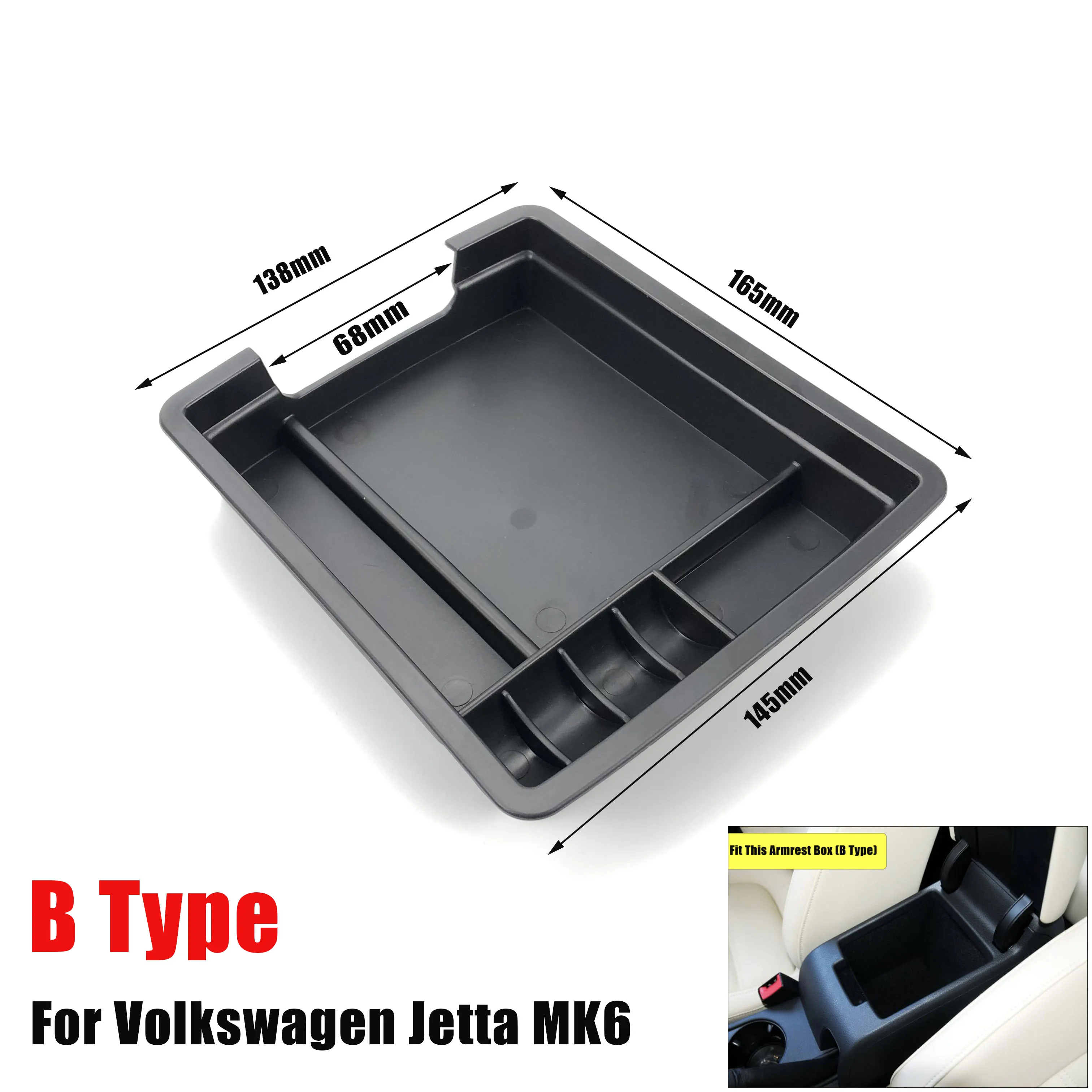 Автомобильный подлокотник коробка для хранения Volkswagen Jetta MK6 2012 2018 центральная