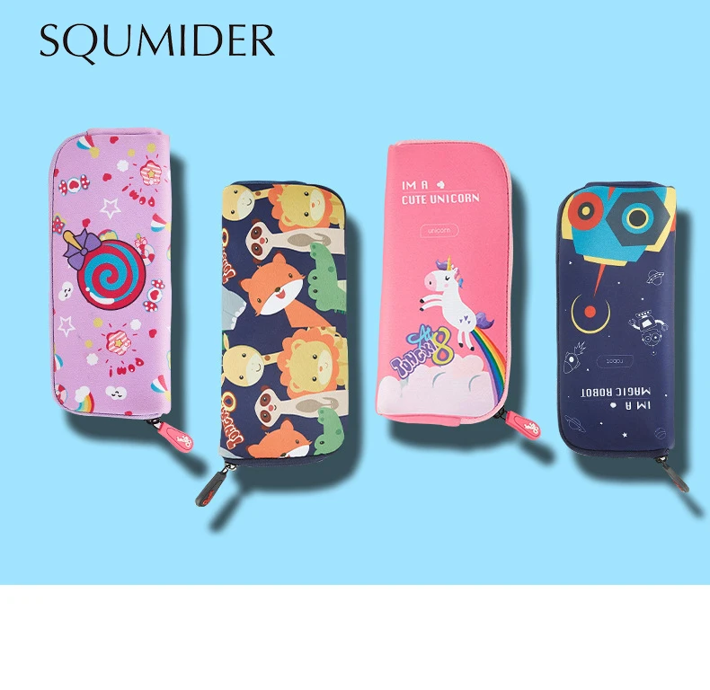 SQUMIDER креативный чехол для карандашей единорог мультфильм пенал на молнии