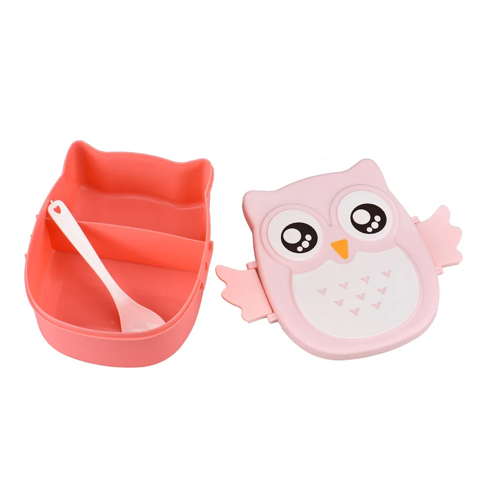 

Cute Owl Lunch Box Food Container Students Office Lunch Carrier Bento Box Case With Compartments Non Toxic Lunch Cases @ND